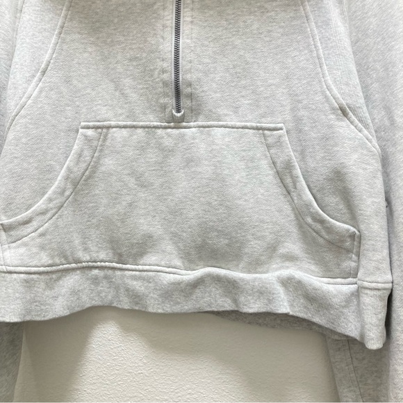 Lululemon scuba oversized half zipped hoodie light gray chunky size M/L cropped - Picture 6 of 14